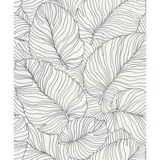 Wallpapers Grandeco Isa Banana Leaf Wallpaper Black White A50901