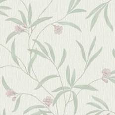 Belgravia Décor Tiffany Flower White/sage/heather Wallpaper