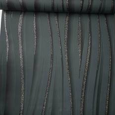 Muriva Glitter Sparkle Charcoal Black Textured Wave Wallpaper Black