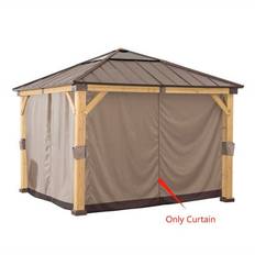 Vert Stores enrouleurs Sunjoy Rideau Pour Gazebo En Cèdre - 336 cm x 336 cm