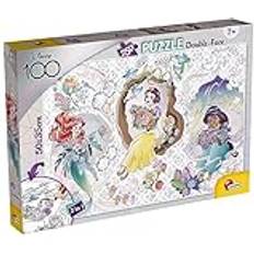 Lisciani – Disney Puzzle 100 DF Plus – 250 stycken – prinsessor – Double Face – 2 i 1 – pussel och målningsbilder – 50 x 35 cm – för barn från 7 år