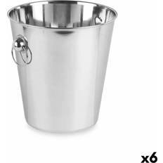 Acero Cubos de hielo Kinvara Cubitera Plateado Acero Inoxidable 7.9 L 27 x 27 x 25.5 cm (6 Unidades) Cubo de hielo