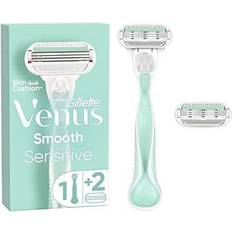 Venus Gillette Smooth Sensitive Rasierer Damen, Damenrasierer 2 Rasierklingen