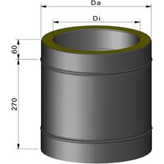 Termatech Skorsten Ø150 Skorstenssektion isoleret 330mm