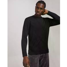 Herre - Viskose Sweatere Selected Emanuel Soft Crew Neck Sweat Black