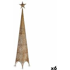 Or Sapins de Noël Etoile Tour Doré Métal Plastique 34 x 154 x 34 cm (6 Unités) Sapin de Noël