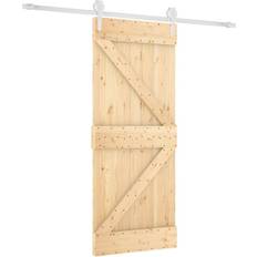 Puertas vidaXL Con Herrajes Madera Maciza De Pino 85x210 cm - Marrón Puerta Corredera (x)