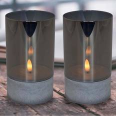 Cozzy Stearinlys Med Cement Stage 2 Flamme LED-lys 2stk