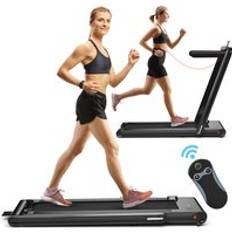 Cheap Treadmills Costway 2-in-1 Folding Treadmill-Black Black