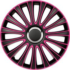 15" Bilfælge Autostyle Hjulkapsler 4stk LeMans 15-tommer Black/Pink
