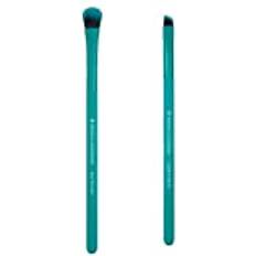 Moda Royal & Langnickel Travel Size EZGlam Duo Cat Eye 2pc Makeup Brush Set Includes -Eye Shader and Angle Eyeliner Brushes, Teal, BMD-EGCE