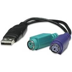 Manhattan USB-A to PS/2 Converter cable Male to Female USBPS2PC