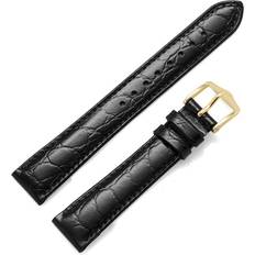 Hirsch CROCOGRAIN Calf Leather Black M 16 mm