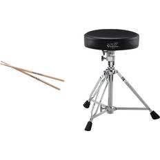 Roland DAP-2X V-Drums-tillbehörspaket Bekväm stol och högkvalitativa trumstockar för V-Drums-trummisar Slitstark Justerbar höjd Perfekt för nybörjare och tunga trumsessioner