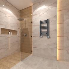 Heated Towel Rails WarmeHaus 600x400mm Curved Heated Grey, Anthracite