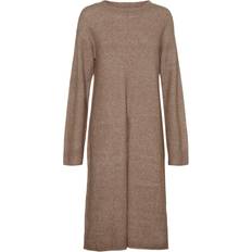 Akryl Kjoler Vero Moda Phillis Strikkjole, Brown Lentil