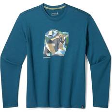 Smartwool Dam T-shirts Smartwool Mens Backcountry Bear Graphic L/S Tee Blå TWILIGHT BLUE X-large