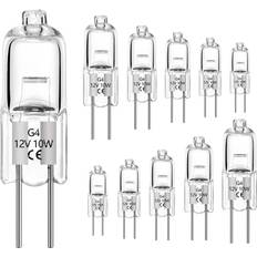 10W G4 Halogen Light Bulb Warm White 2700K,12V,Pack of 10