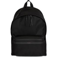 Saint Laurent Tasker Saint Laurent Rucksack Aus Leder Und Nylon Mit Monogramm-motiv Schwarz 01