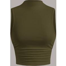 Gröna - Viskos Linnen Shein Ladies' Pleated Camisole Top