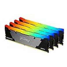 Mémoires RAM Kingston FURY Renegade RGB DDR4 kit 64 Go: 4 x 16 Go DIMM 288 broches 3600 MHz PC4-28800 CL16 1.35 V mémoire sans tampon non ECC noir