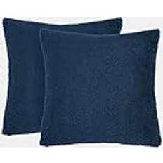 Polyester Chair Cushions Brentfords Teddy Fleece 2 X Chair Cushions Blue