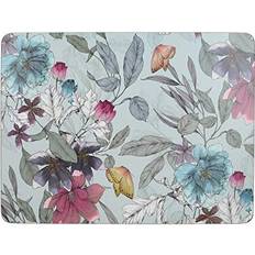 Linen Place Mats Tops Butterfly Floral Premium Place Mat Turquoise