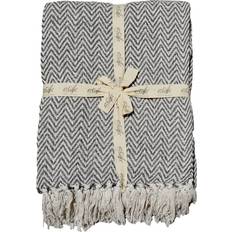 Lin Couvertures Allure Bath Fashions Audley Chevron Throw - Charcoal Couverture Noir