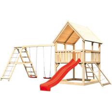 Kletternetze Spielplätze Karibu Play Tower Luis Double Swing Climbing Frame Net Ramp Slide