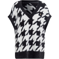 Adidas V-Neck Jumpers adidas Women's Originals Houndstooth Vest - Black/White