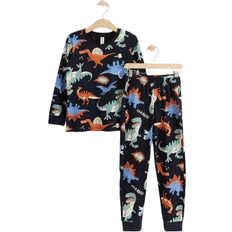 Boys - L Night Garments Lindex Kid's Dinosaur Print Pyjamas Set - Dark Navy