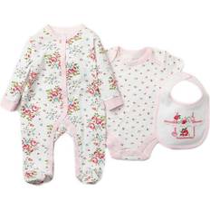 Rock A Bye Baby Floral Print Cotton 3-Piece Baby Gift Set Pink Newborn