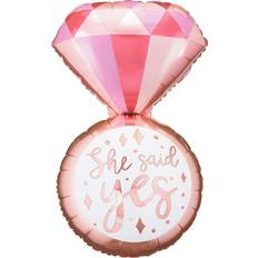 PartyDeco Folieballong Diamantring She Said Yes