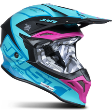 Just1 J39 Thruster, Motocrosshelm Blau/Hellblau/Pink