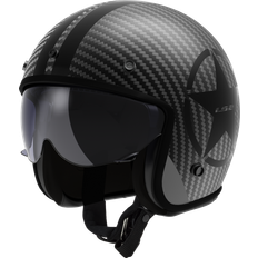 LS2 Bob II Carbon Star Jet Helmet - Matt Black Grey