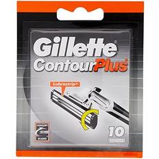 Gillette Contour Plus Razor Blades Men, Pack of 10 Razor Blade Refills with Lubrastrip and Comfort System, Packaging May Vary