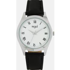 Regal Klockor Regal damklocka svart band, silverton/vit, 36mm