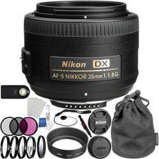 Nikon F Camera Lenses Nikon AF-S DX NIKKOR 35mm f/1.8G Lens Accessory Bundle