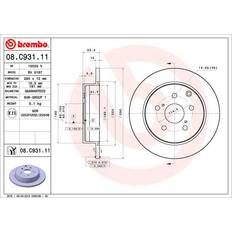 Freinages par Frottement Brembo 08.C931.11 Disque de frein 1 pièce