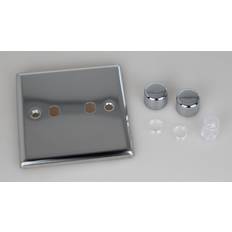 IP20 Wall Dimmers Varilight 2-Gang Matrix Kit For Rotary Dimmers in Polished Chrome