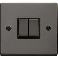 Click Scolmore Click Scolmore Deco 10A 2 Gang 2 Way Rocker Switch VPBN412BK