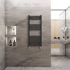 Heated Towel Rails WarmeHaus 1200x500mm Straight Heated Black