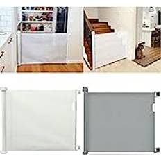 Pet gate YouseaHome Retractable Baby Gate Safety Fence, Mesh Safety Gate for Babies and Pets, Extra Wide Safety Baby Gate 34" Tall, Extends to 54" Pet Dog Gate for Doorways, Stairs, Hallways, Indoor/Outdoor, Grey