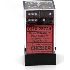 Chessex Speckled Silver Volcano 16mm D6 12 Dice Block
