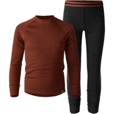 Merinoull set kids Barnkläder Ullmax Kid's Merino Warm Set - Red (3940U192)