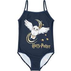 Harry Potter Hogwarts One Piece Swimsuit - Navy/White/Gold