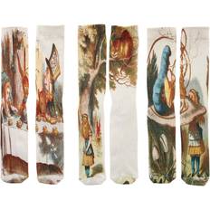 Alice in Wonderland Crew Socks - Brown