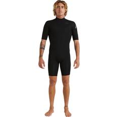 Argento Mute Quiksilver 2/2mm Everyday Sessions Muta estiva maniche corte con zip posteriore da Uomo Black