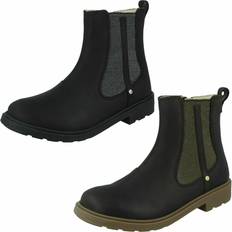 Clarks Kinderschuhe Clarks Mädchen astrol orin reißverschluss kleinkind chelsea stiefeletten junior Schwarzes Leder