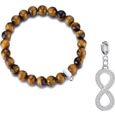 Nickel Free Bracelets Faceted Tigers Eye Gemstone Bracelet with Buddha Charm